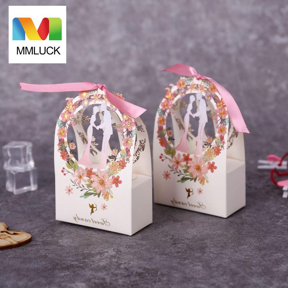 Hộp đựng quà hộp quà tặng mmluck hoa cảm ơn chú rể túi đóng gói đường hộp kẹo quà tặng đám cưới hộp quà tặng đồ dùng tiệc tùng