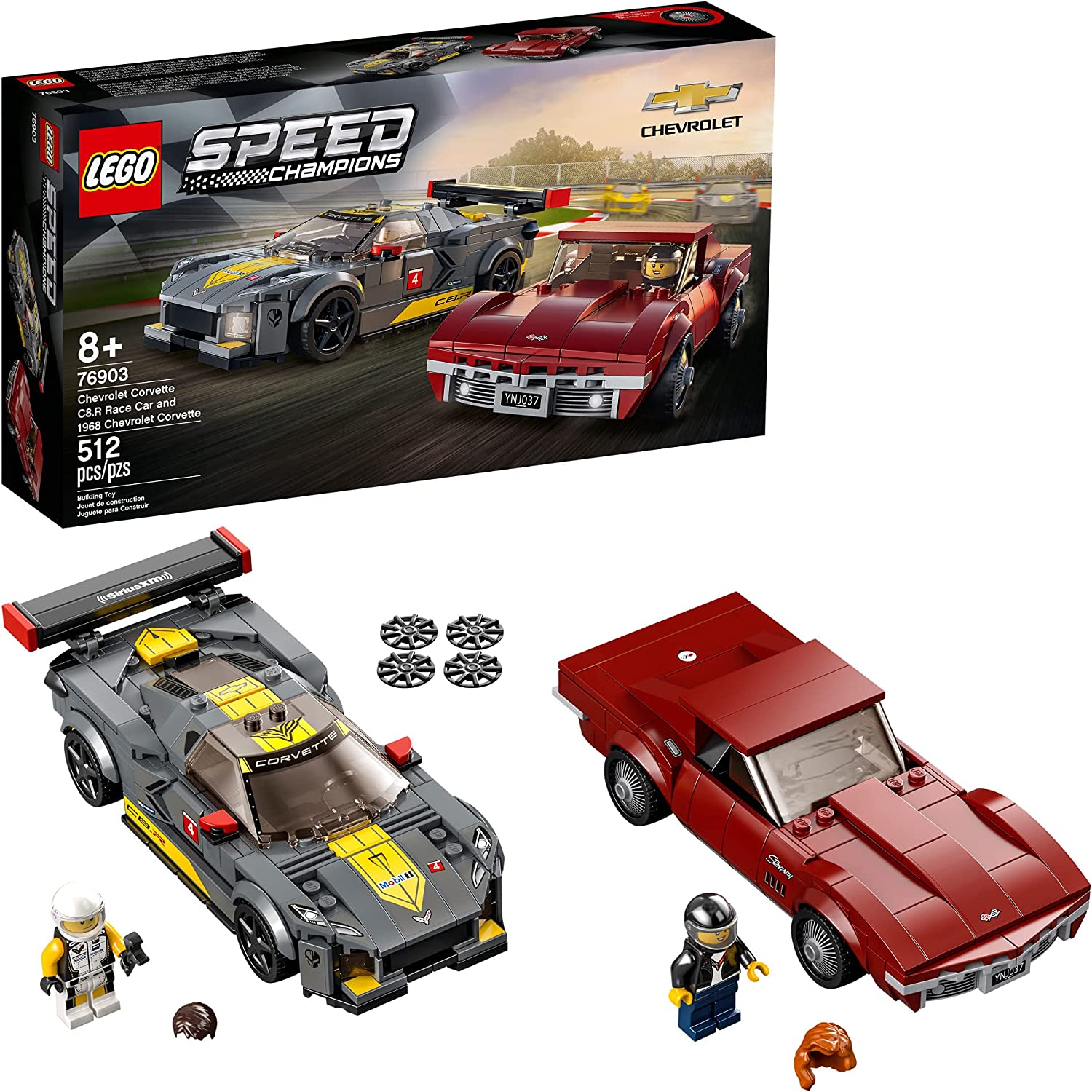 LEGO Speed Champions Chevrolet Corvette C8.R Race Car and 1968 Siêu Xe Đua Chevrolet Corvette