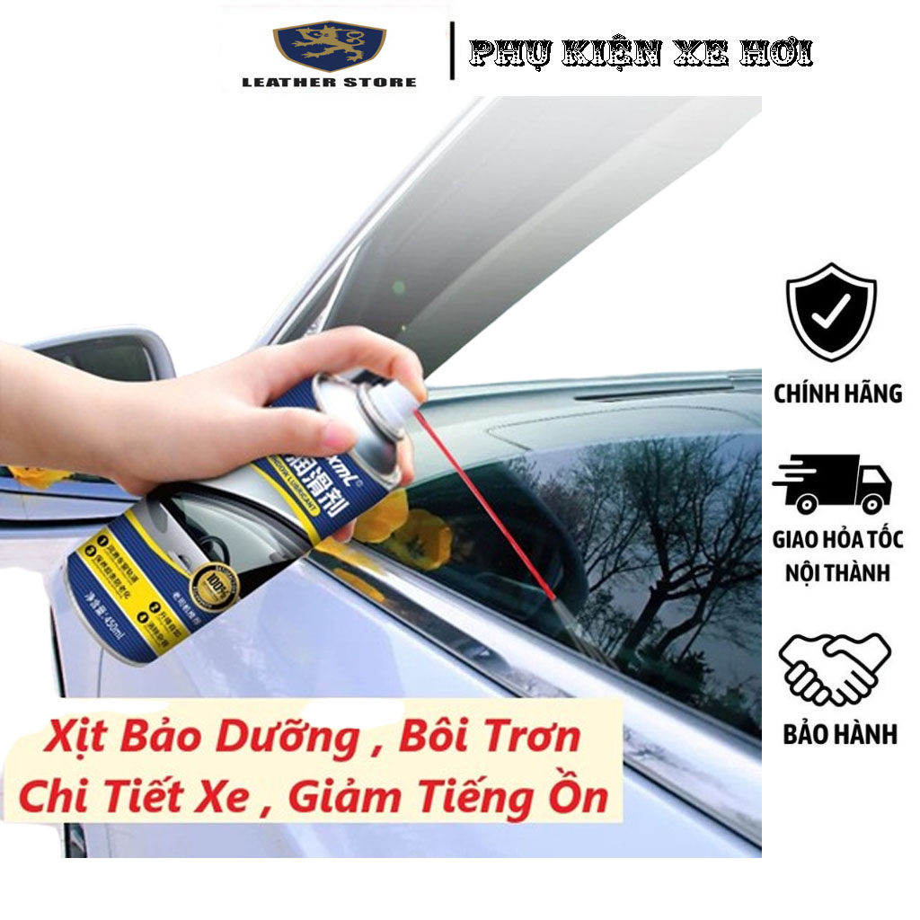 Chai Xịt Dầu Bôi Trơn Cửa Kính Ô Tô Dung Tích 450ml Chống Kẹt Kính Bảo Dưỡng Gioăng Cao Su Cửa Nóc Xe Hơi Leather Store
