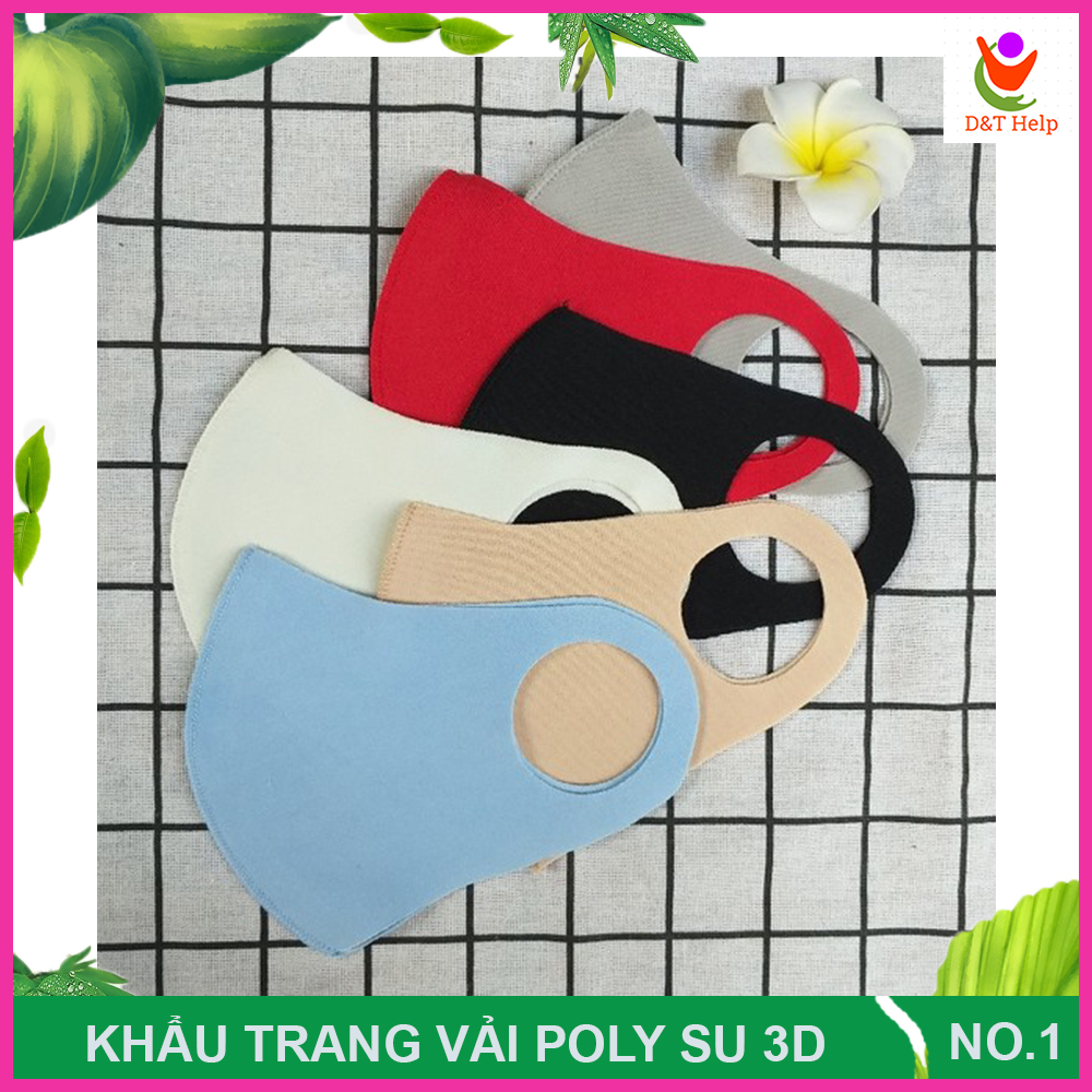 Khẩu trang 3d vải poly da xịn, đẹp, rẻ, tiết kiệm, kháng khuẩn tốt - khẩu trang pita mask