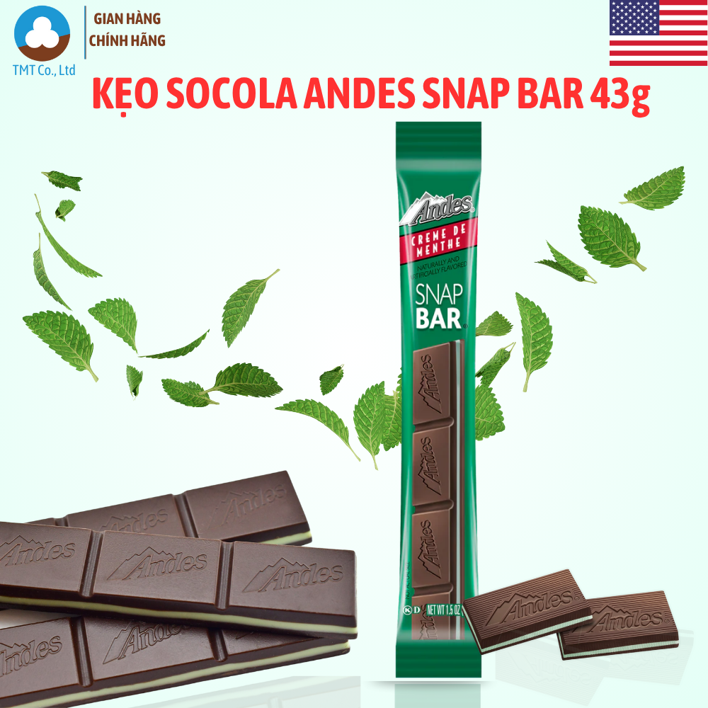 Kẹo socola Andes Snap Bar 43g hương bạc hà nhập khẩu Mỹ