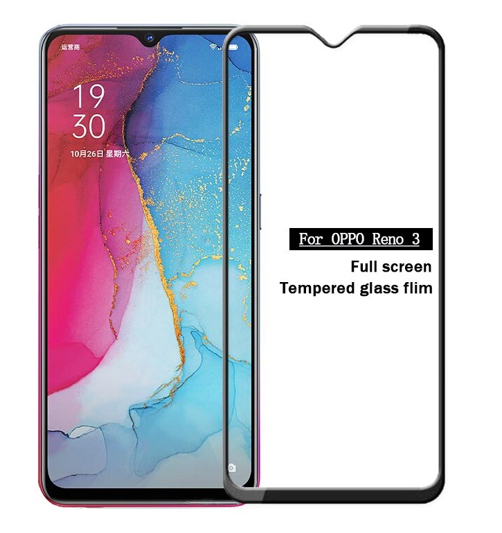 [FULL-ĐEN] Miếng kính cường lực Full viền màn hình điện thoại Oppo Reno 3