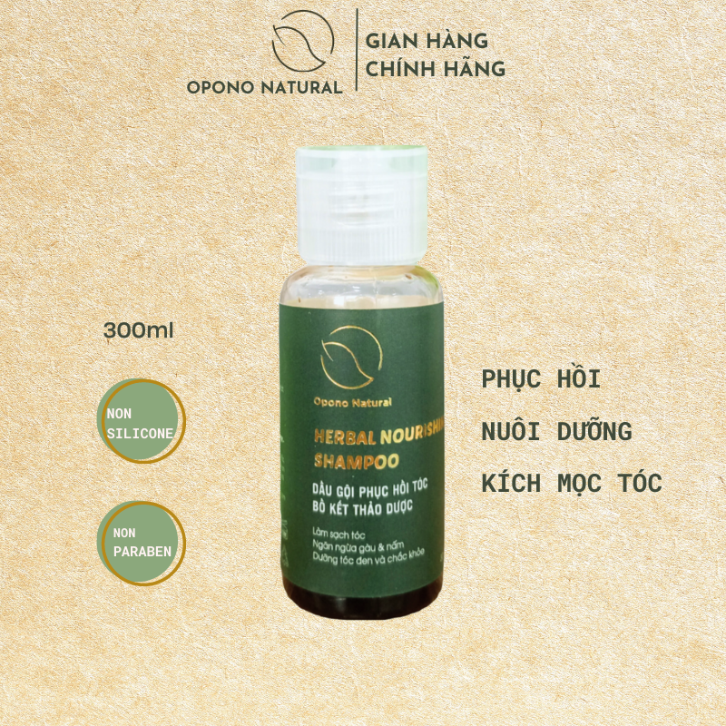 Dầu gội thảo dược bồ kết kích mọc tóc, ngăn gàu, nấm, dưỡng tóc suông mượt, chắc khoẻ Opono Natural - Size du lịch 30ml