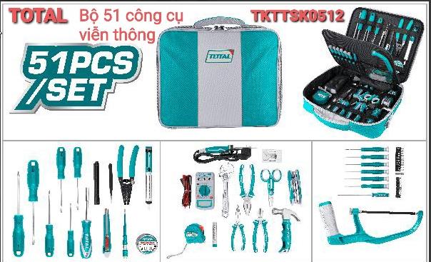 Bộ đồ nghề ngành viễn thông 51 chi tiết total tkttsk0512