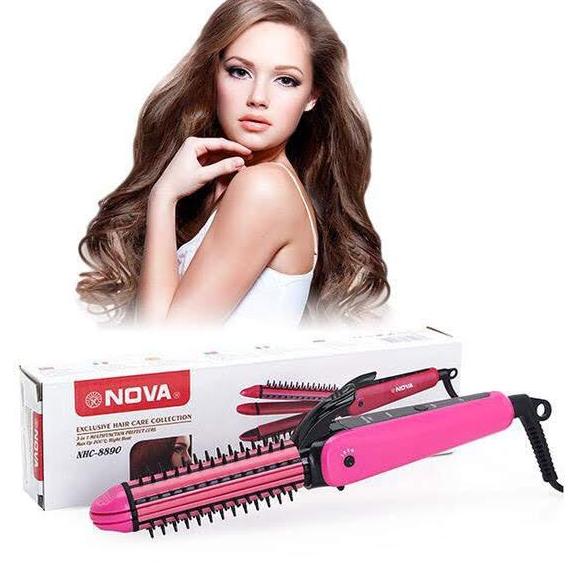 Lược điện nova 3 in 1 đa năng Nova uốn tóc, sấy tóc. Công suất: 35W thích hợp tạo kiểu tóc nhanh trong 10p