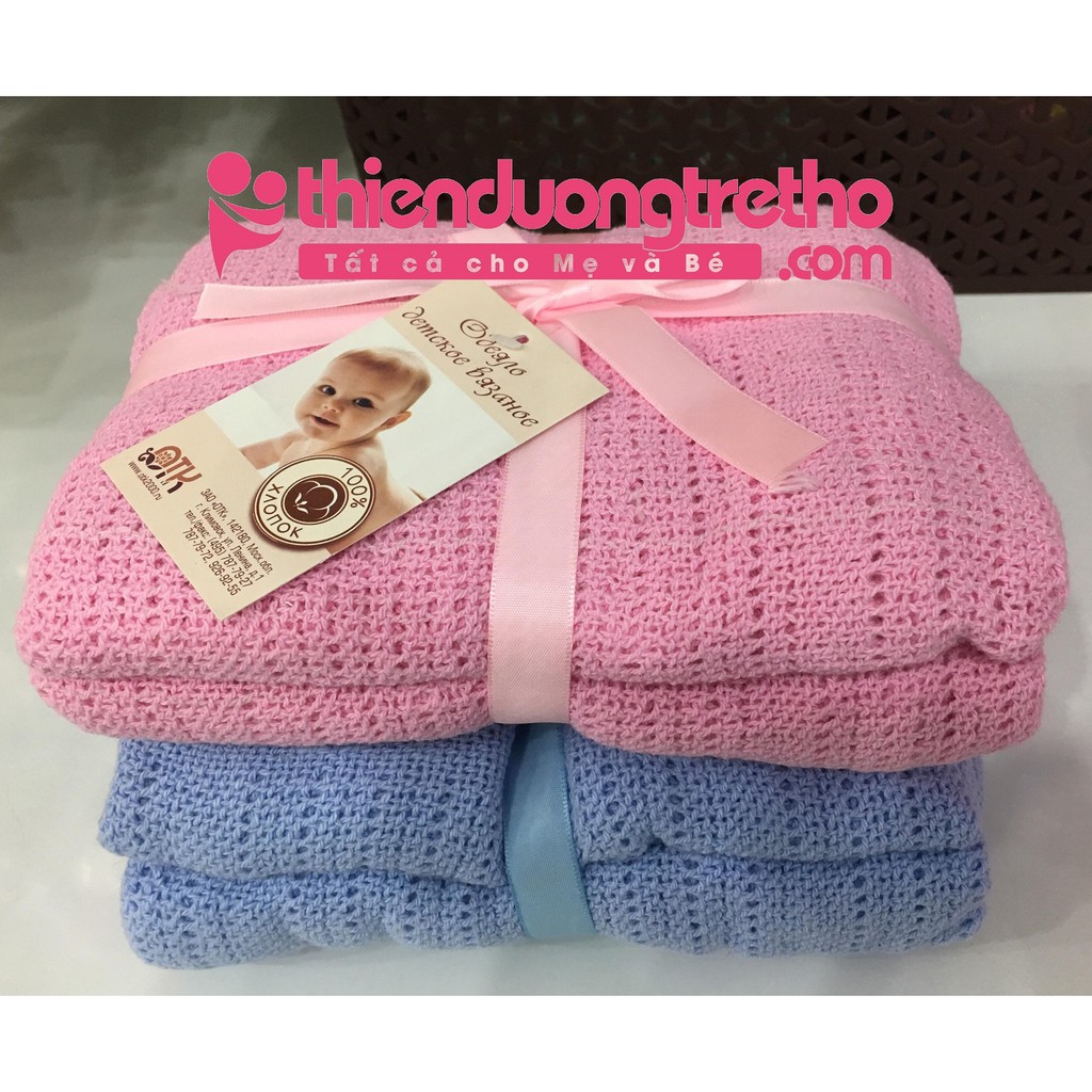 Chăn (mền) lưới xuất Nga cho bé - giặt máy được - HỒng