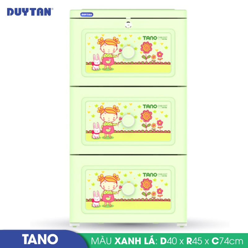 Tủ nhựa DUY TÂN Tano 3 ngăn (40 x 45 x 74 cm) - 32215 - Giao màu ngẫu nhiên