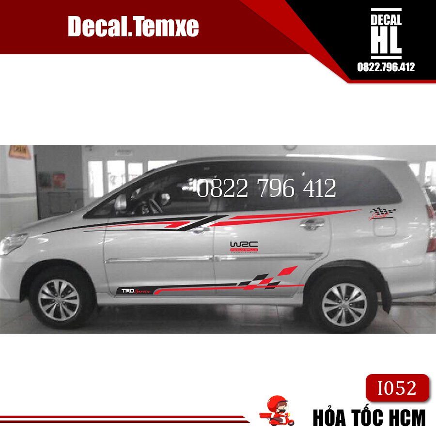 Tem dán sườn xe ô tô Innova, Fortuner, CX5 I052