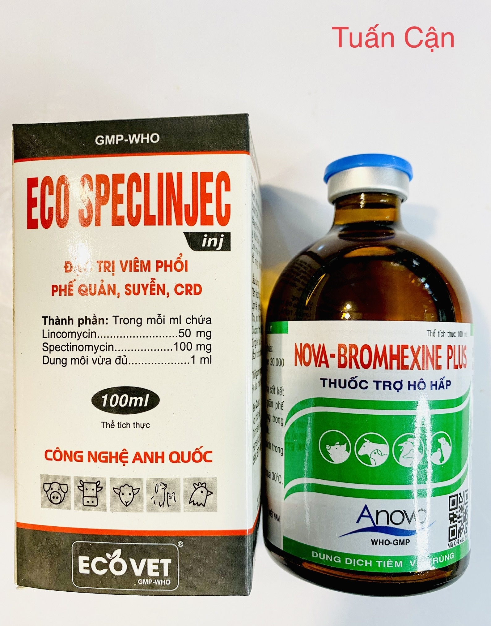 Combo Eco Speclin(20ml)+ Bromhenxin Plus(20ml) đặc trị hen khẹc, vảy mỏ sưng phù mặt trên gà đá, gà kiểng, hen suyễn, ho khan, ho thở trên gia súc, gia cầm
