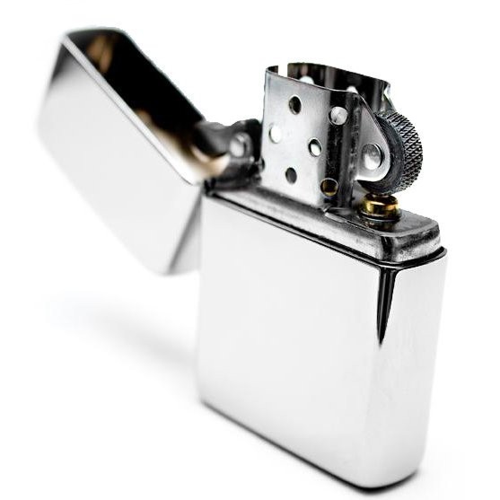 Bật lửa đá xăng Classic Cổ Điển  (trắng bạc)-BBVL