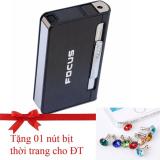 Bật lửa Gas kiêm Hộp đựng thuốc lá Đa năng FOCUS (Tặng 01 Nút bịt Thời trang che bụi cho ĐT)