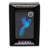 Bật Lửa Zippo Phoenix-Burning Blue Black Matte Lighter