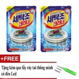 Bộ 02 Gói bột tẩy vệ sinh lồng máy giặt 450g + Tặng kèm 01 que lấy ráy tai thông minh có đèn LED