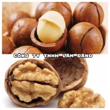 Bộ 1 gói hạt óc chó Jumbo size đại còn vỏ Hartley California 500g và gói hạt macca Úc còn vỏ 500g