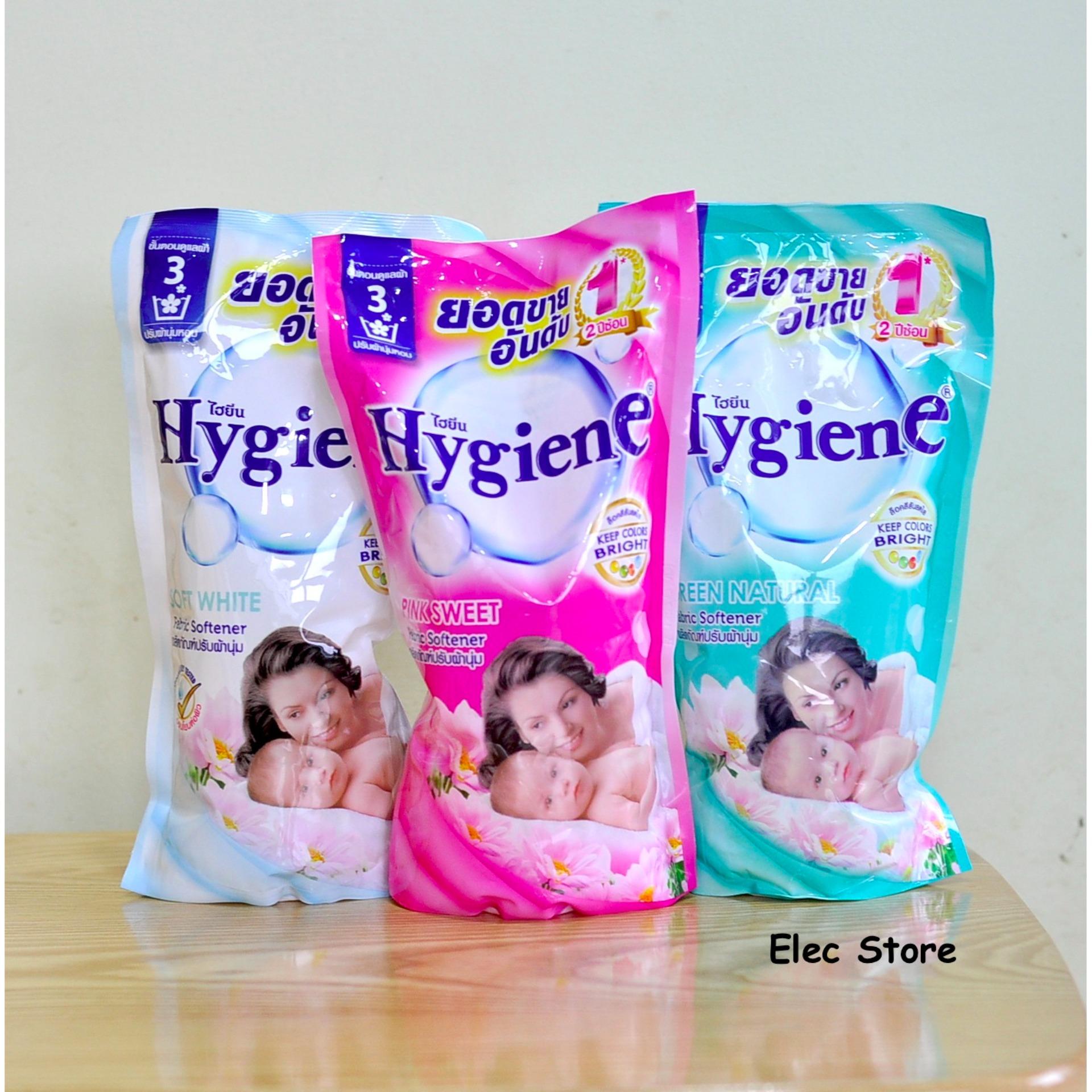 Bộ 3 túi nước xả vải Hygiene 600ml Thái Lan (3 màu)