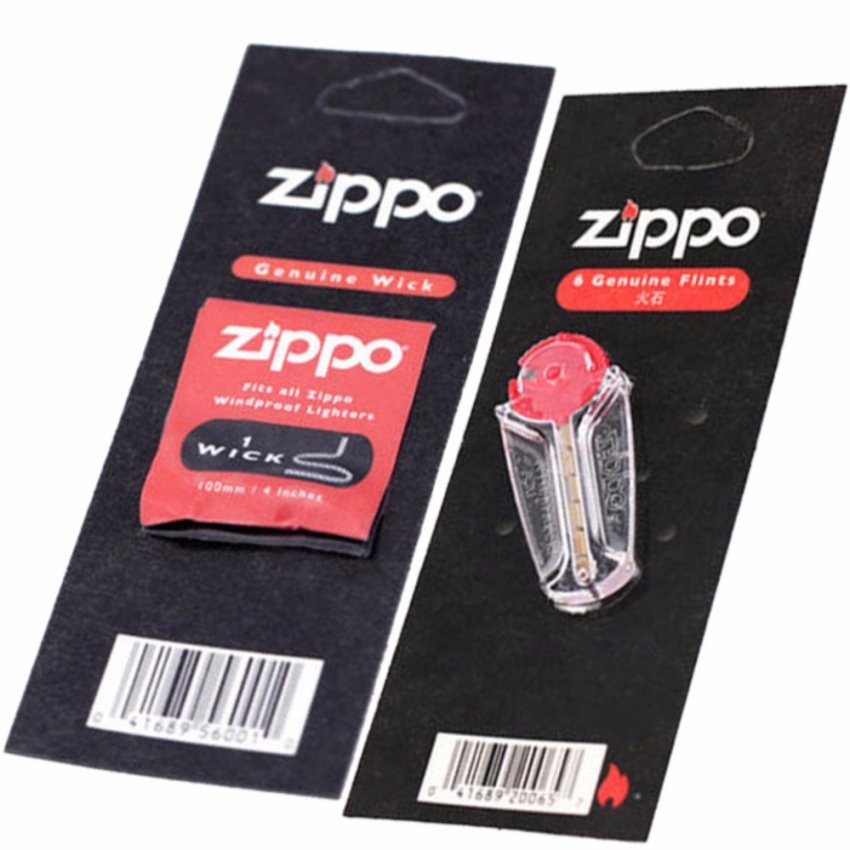 Bộ sản phẩm 3 bấc và 3 đá vỏ hộp quẹt bật lửa zippo