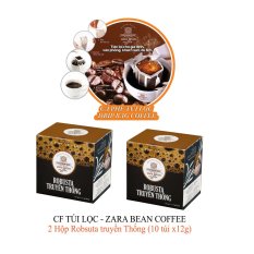 [HCM]COMBO 2 HỘP CÀ PHÊ TÚI LỌC ROBUSTA TRUYỀN THỐNG (Hộp 120g 10 gói x 12g) - Zara Bean Coffee