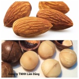 Combo 1 gói: hạt mắc ca úc nhân to thơm giòn mỏng vỏ thượng hạng 500g & hạnh nhân usa tách vỏ rang không muối thượng hạng 500g