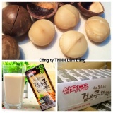 Combo 1 gói/ hộp: hạt mắc ca úc nhân to thơm giòn mỏng vỏ thượng hạng 500g & hộp sữa óc chó hạnh nhân đậu đen 190ml/ hộp