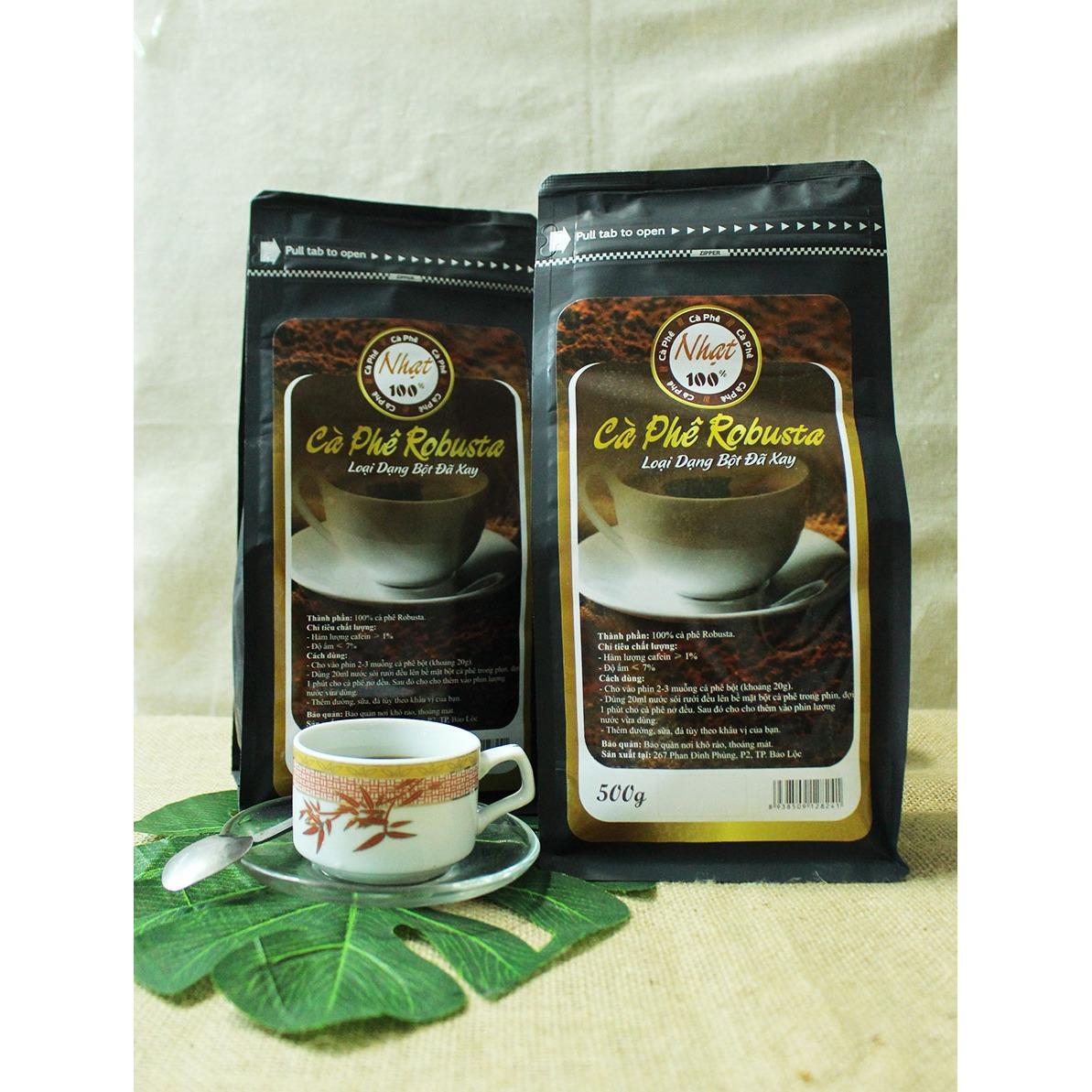 Cà Phê Robusta rang mộc Loại Bột 1kg - Nhạt cà phê - 2 gói mỗi gói 500gr - trực tiếp từ nông trại- cam kết đổi trả trong vòng 7 ngày
