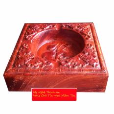 Gạt tàn thuốc gỗ hương ta đỏ trạm chữ phúc GTT01