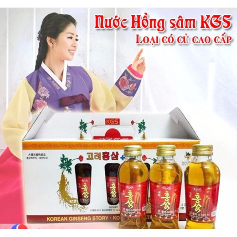 [FreeshipMAX] Nước sâm củ tươi bồi bổ cơ thể bộ 10 chai 120ml