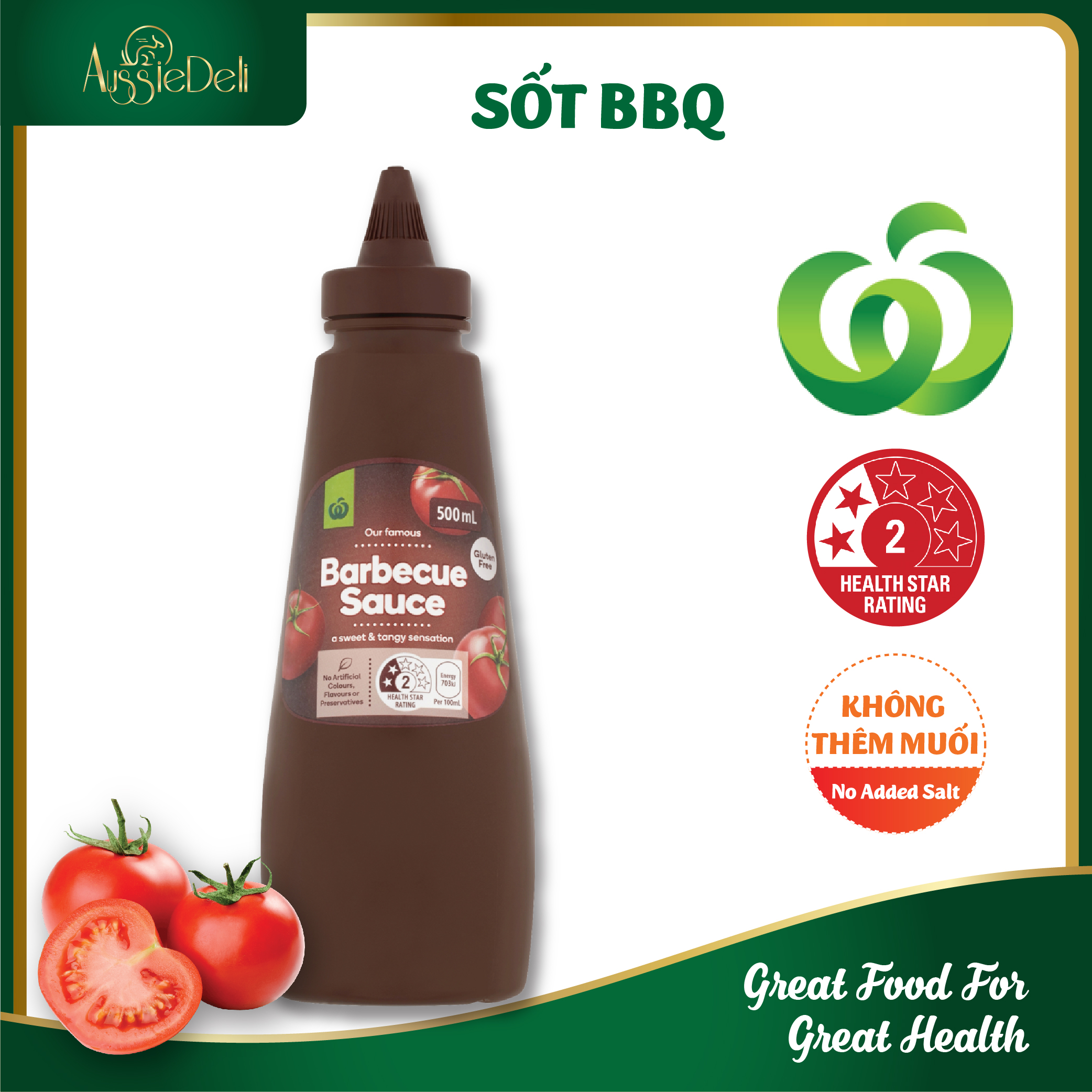 Sốt chấm, ướp thịt nướng BBQ - Woolworths Barbecue Sauce Squeeze 500mI