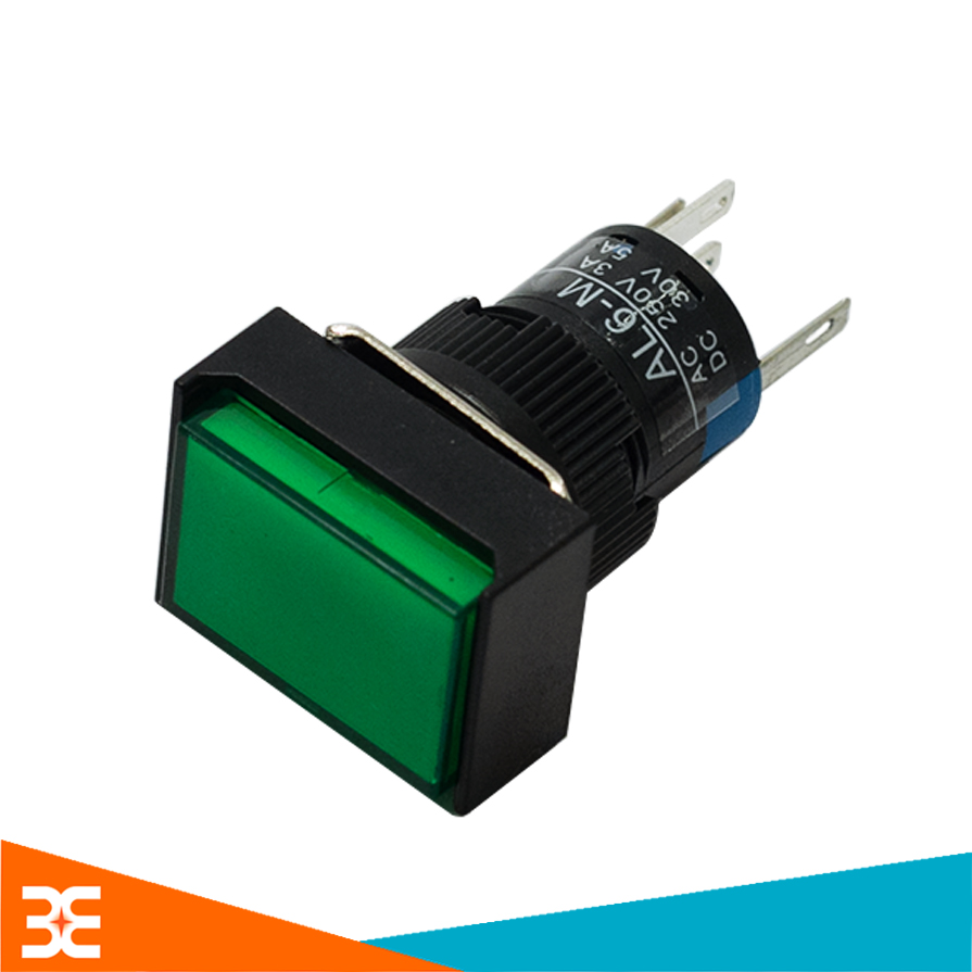 Nút Nhấn Đề Chữ Nhật 220VAC AL6-M Nhấn Nhả Có Đèn