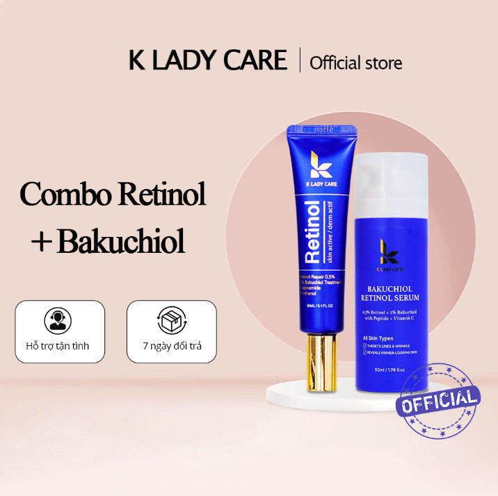 Combo serum + kem dưỡng retinol bakuchiol 2% - K Lady Care