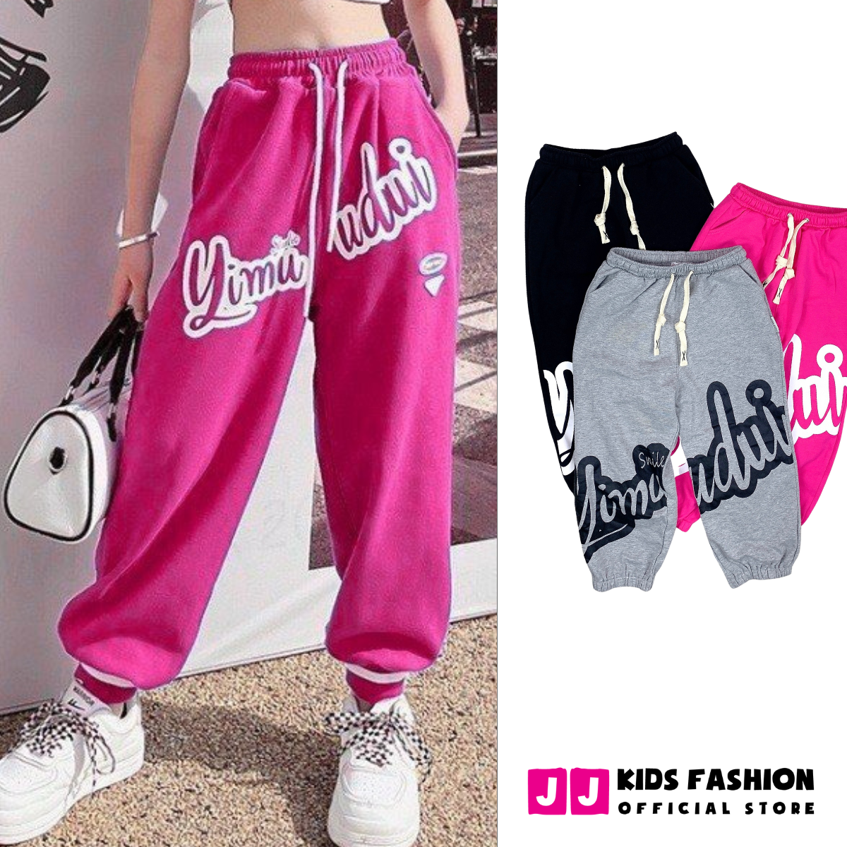 Quần Jogger bé gái, bé trai, quần thun dài bo ống hip hop năng động thoải mái full size| FREESHIP MAX - JJ Kids Fashion