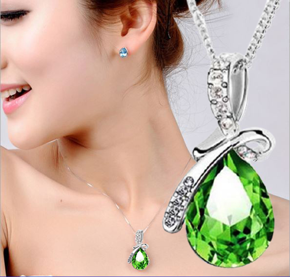 [HCM]Dây chuyền nữ bạc đính đá rớt giọt nước siêu đẹp phong cách Hàn Quốc sang trọng quý phái dễ phối đồ đi chơi hay dự tiệc
