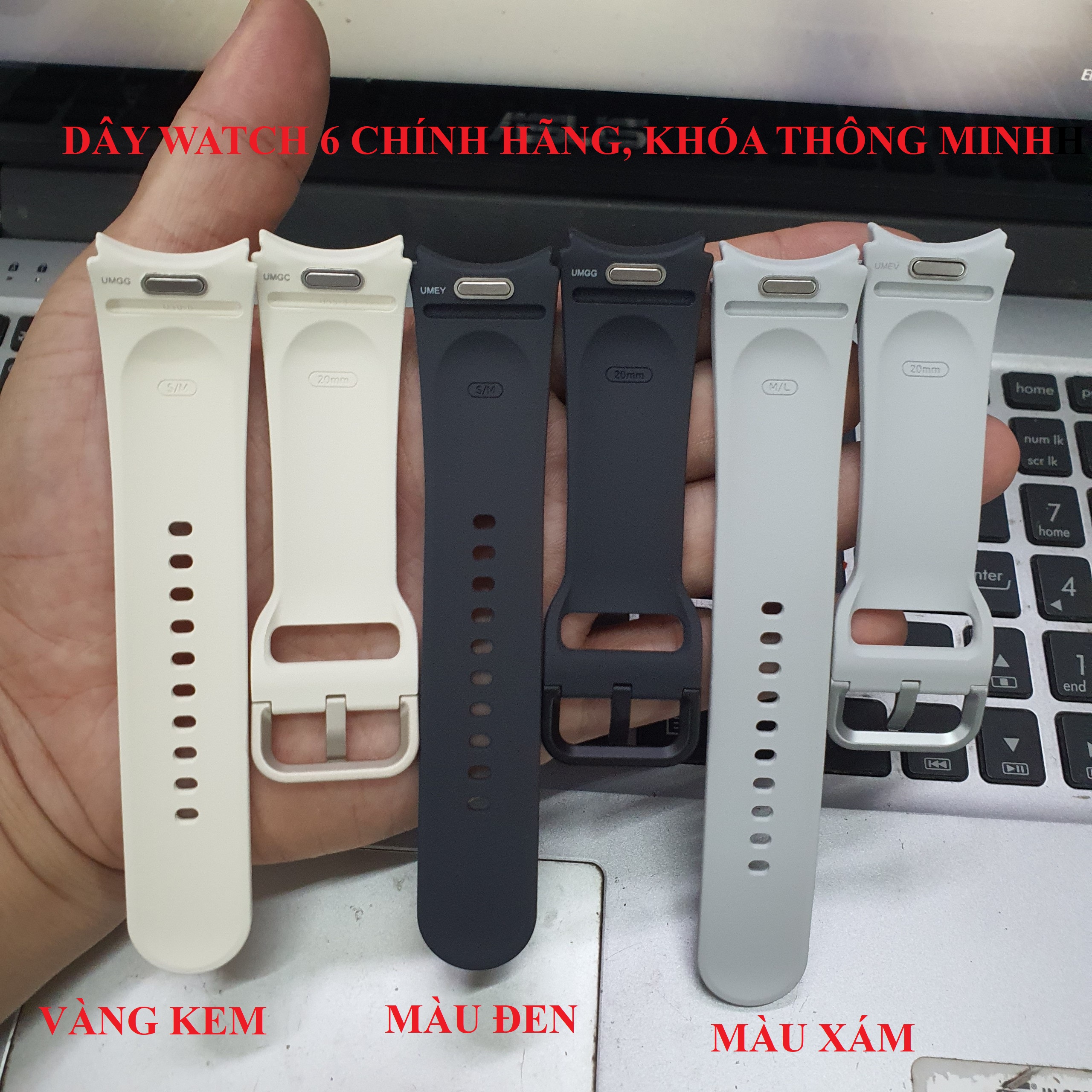 Dây đồng hồ samsung watch 6 chính hãng, chốt thông minh, dùng chung w6 classic, w5 pro, w5, w4 classic, w4