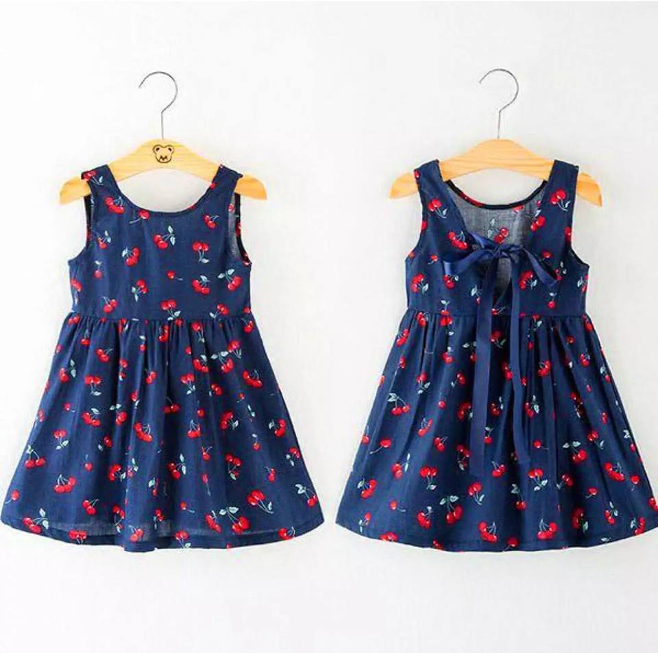 Váy họa tiết quả cherry cực yêu dành cho các công chúa nhỏ