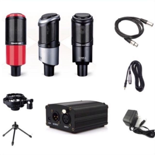 Combo mic thu âm takstar k320 và nguồn 48v