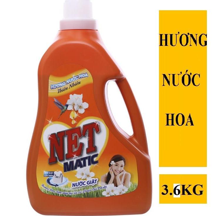 Nước giặt NET Matic hương nước hoa thiên nhiên chai 3.6kg Gia Phát Trade