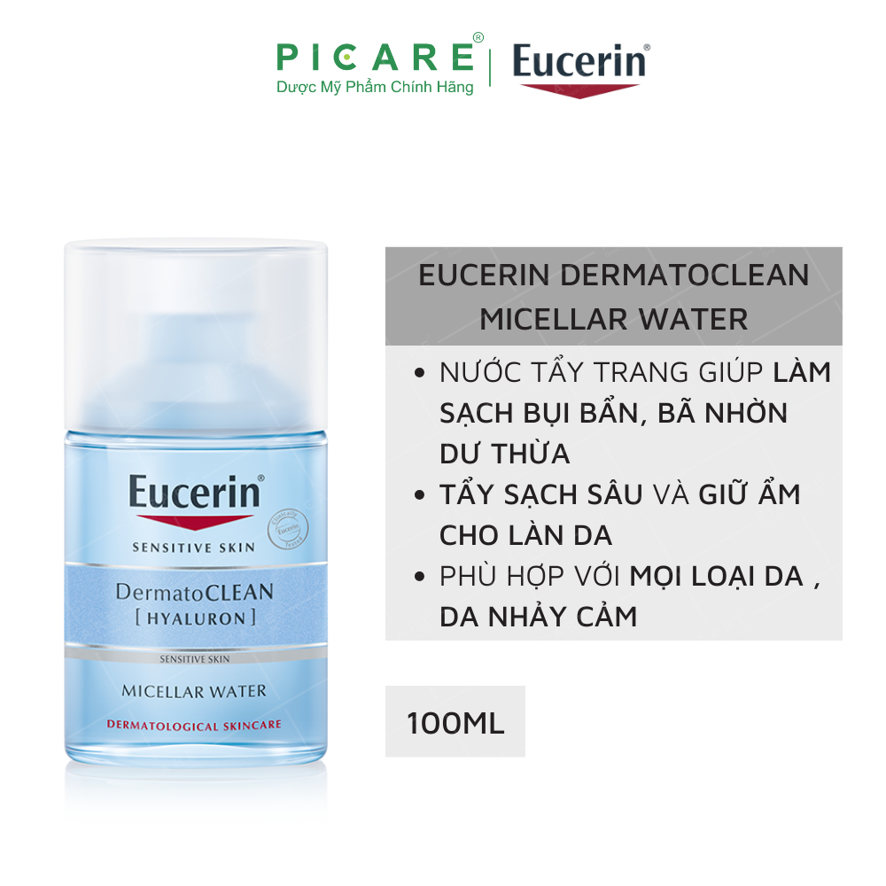 [GIẢM 20K ĐƠN 399K] Nước Tẩy Trang Eucerin Dermato Clean 3in1 100ml