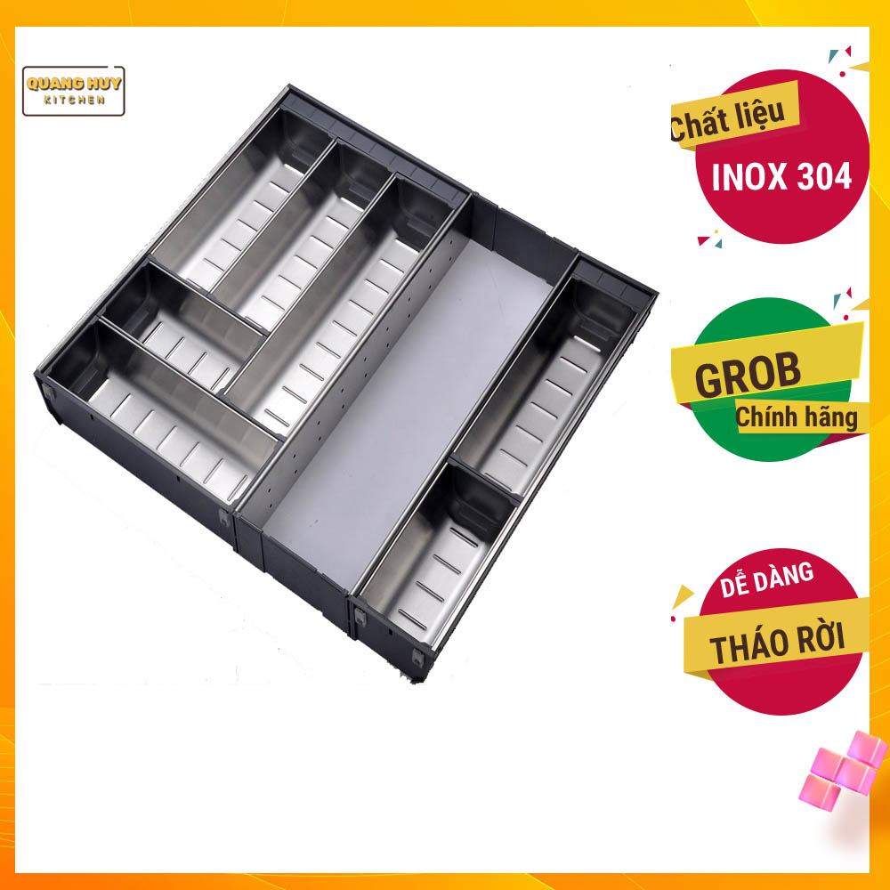 Khay chia thìa dĩa inox 304 chính hãng Grob đảm bảo chất lượng