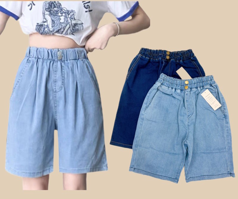 Quần Short jean nữ- quần ngố chất bò mềm xinh xắn lưng thun dễ mặc kèm ảnh thật - Shop quần áo giá rẻ