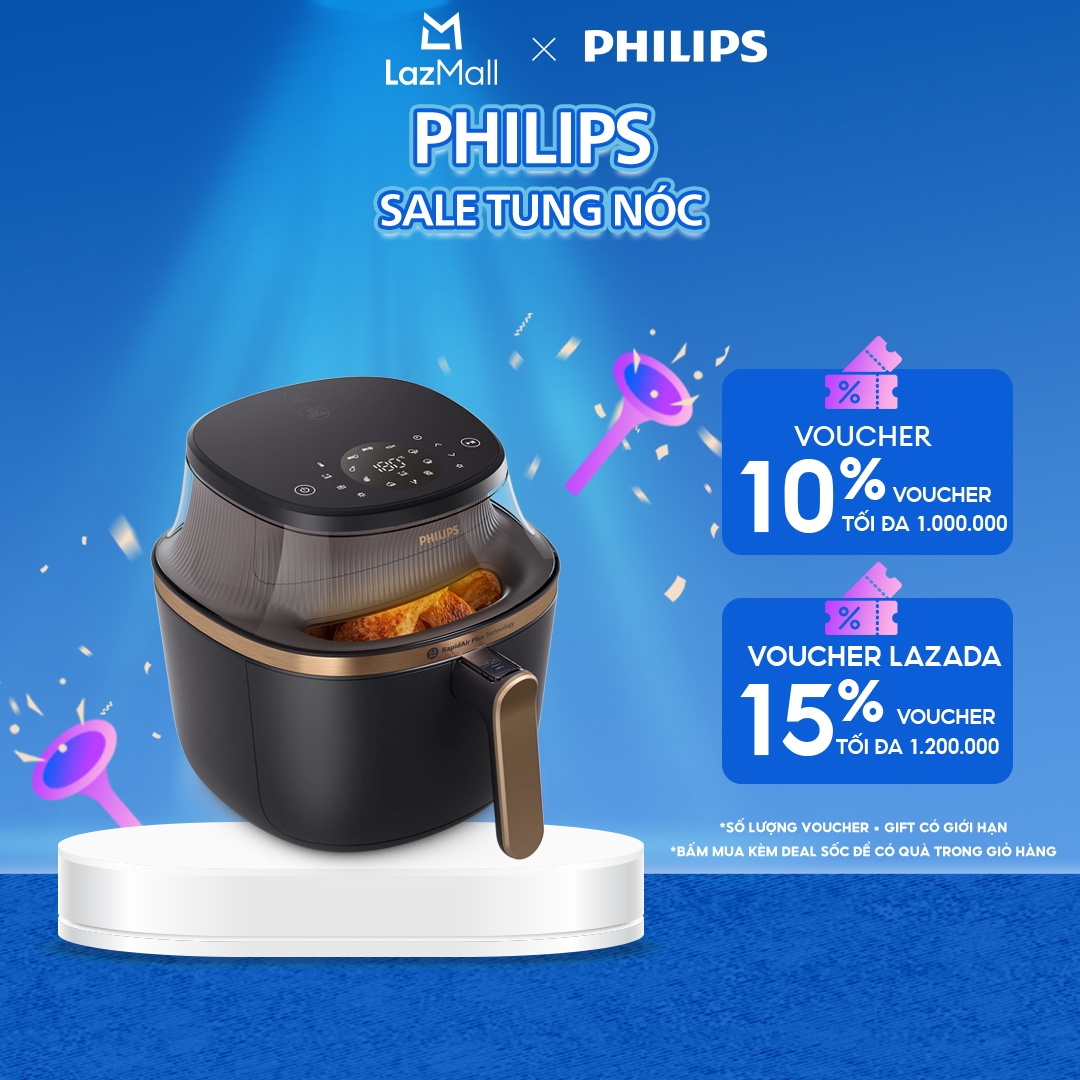 Nồi Chiên Không Dầu Philips NA322/00 4.2L|cảm ứng 16 trong 1|RapidAir Plus| Mới, Giòn hơn  - Hàng Chính Hãng