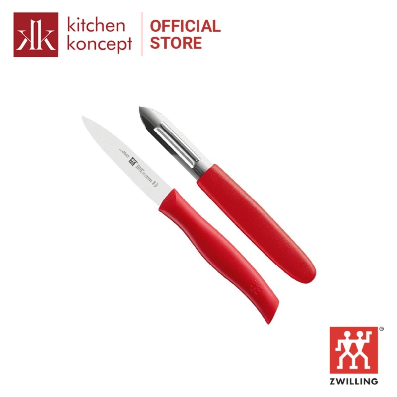 ZWILLING - Bộ dao làm bếp Twin Grip màu đỏ - 2 món