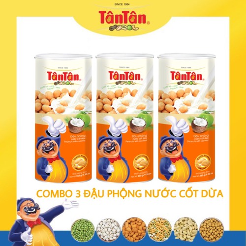 Combo 3 hũ đậu phộng nước cốt dừa tân tân