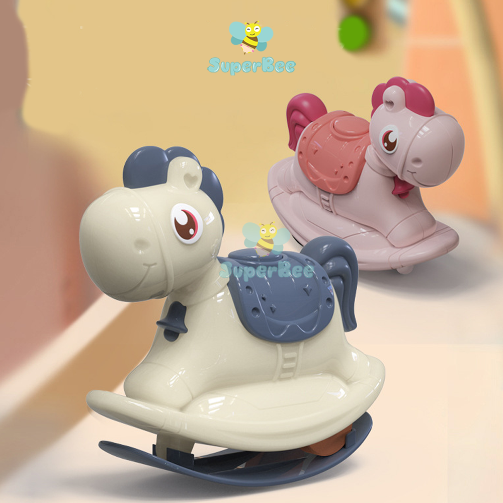[HCM]Đồ Chơi Xe Ngựa Bập Bênh Superbee Lật Đật Biết Trượt Không Chứa BPA An Toàn Cho Bé Lục Lạc Trẻ Em