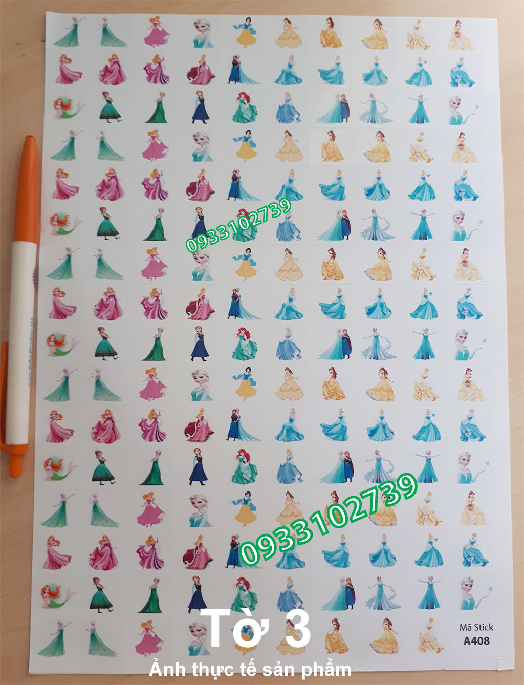 Sticker khen thưởng công chúa elsa 7k/ tờ a4 - 159 stick - sp9