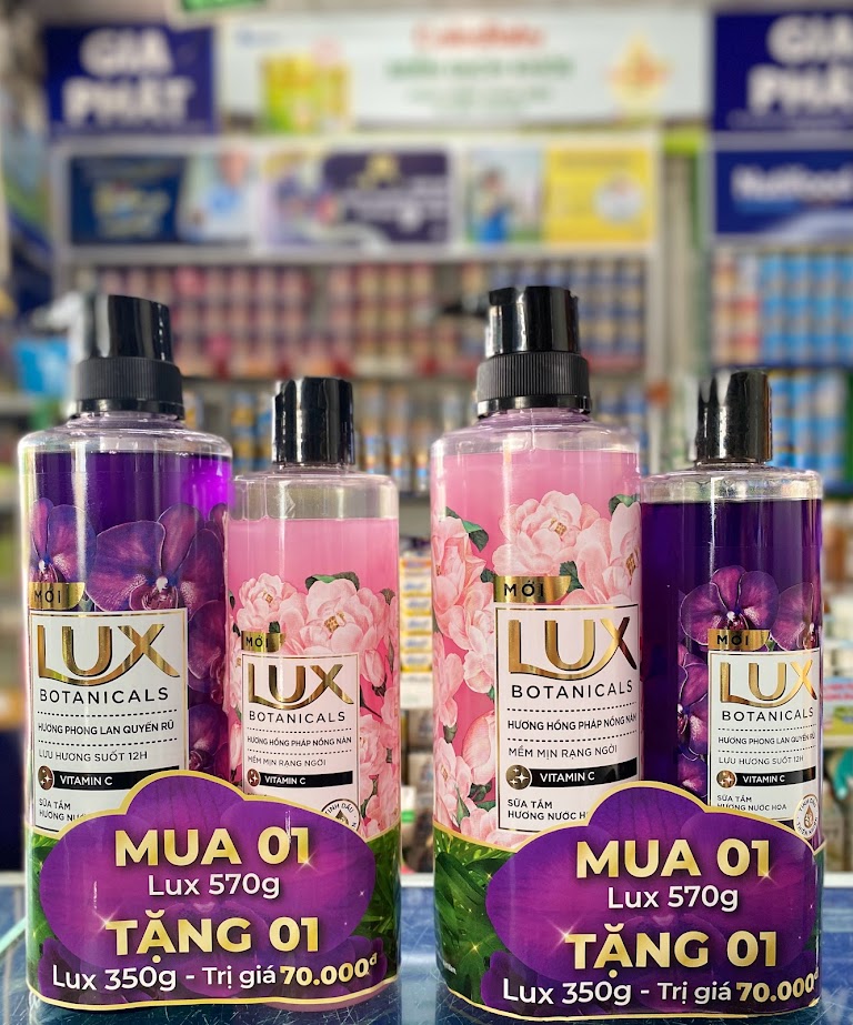 Sữa tắm lux khuyến mãi chai 570g tặng chai 350g trị giá 70.000đ