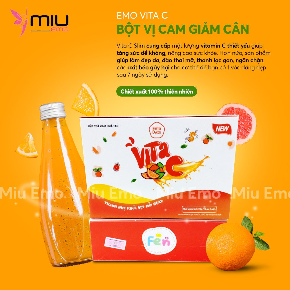 [Hcm hỏa tốc]Giảm cân nhanh Emoslim vị cam giảm 2-5kg kg/7Days Miu emo