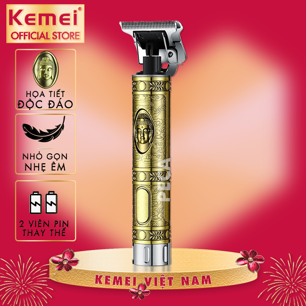 Tông đơ chấn viền không dây Kemei KM-1974A có 2 pin rời, có thể sạc lại,có thể khắc tatoo, cạo trắng... - hàng phân phối chính thức