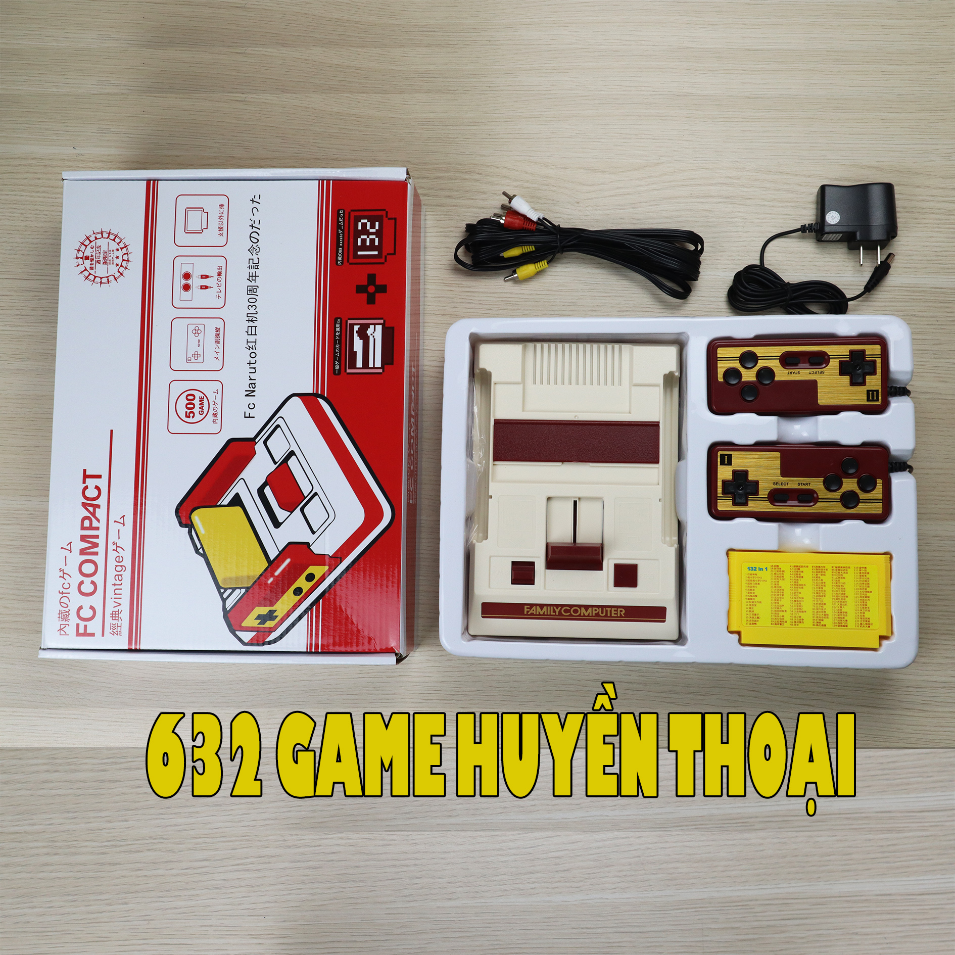 [HCM]Máy chơi game 4 nút FC Compact - tích hợp 632 game: Captain Subasa Contra Super Mario Tank Natra cứu mẹ Jackal