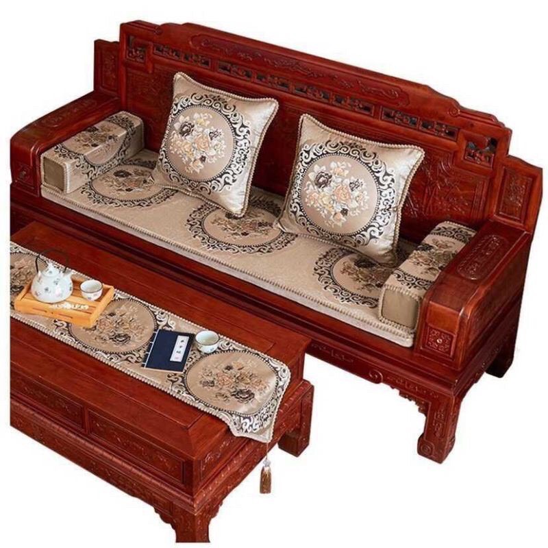 Thảm ghế gỗ nệm ghế gỗ 1m7 x 55cm mẫu sang trọng màu đỏ sang trọng