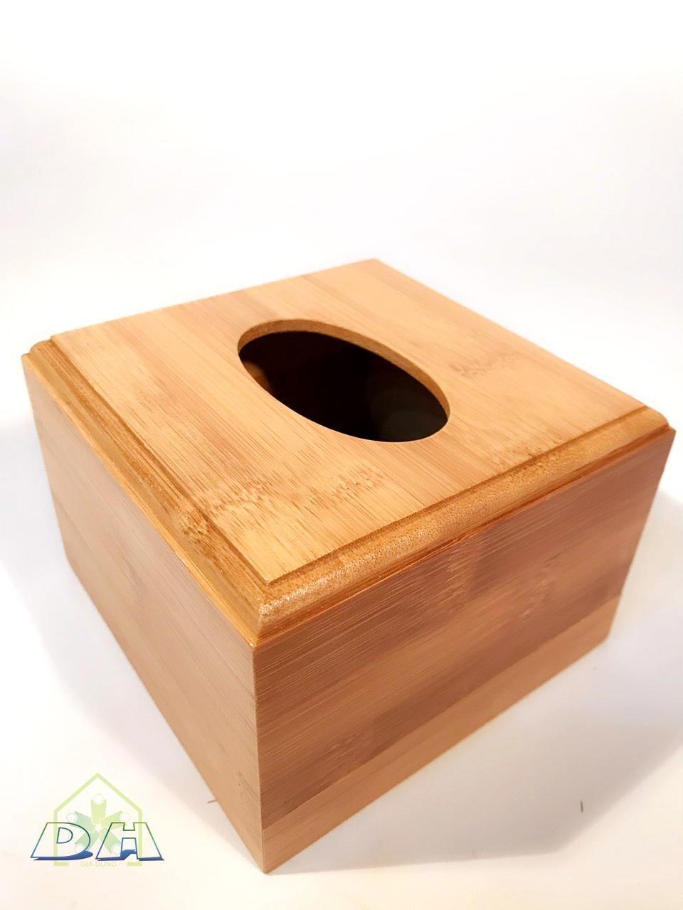 Hộp đựng giấy ăn tre trúc 11x11 cm