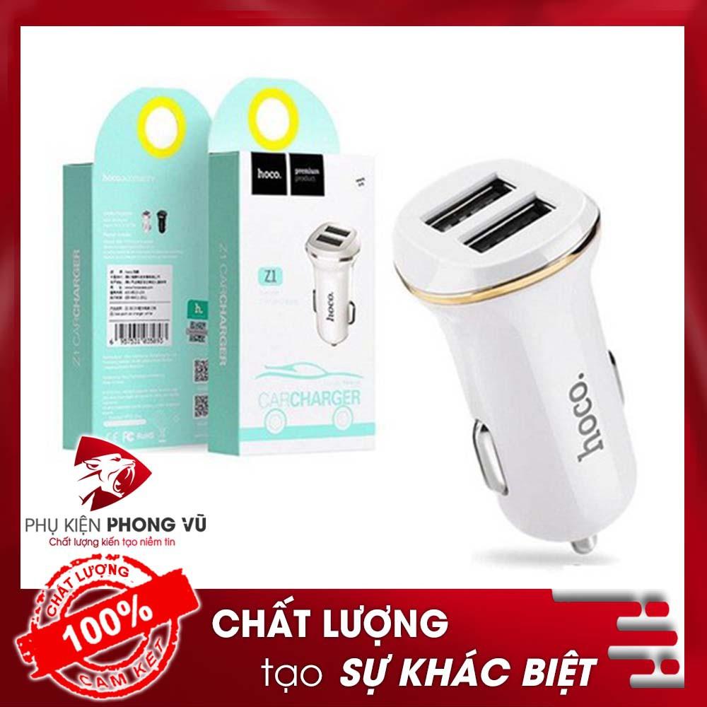 Tẩu sạc ôtô hoco z1 2 cổng 2.1a